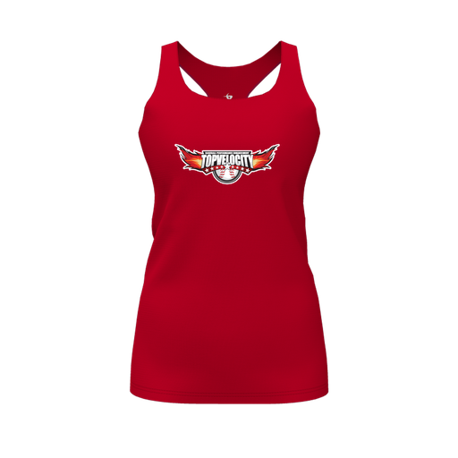 [FT0TRBRD-FYS-LOGO1] Decker Racerback Tank Top (Female Youth S, Red, Logo 1)