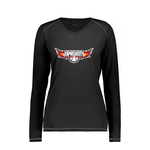 [6847.080.XS-LOGO1] Women's SoftTouch Long Sleeve (Female Adult XS, Black, Logo 1)