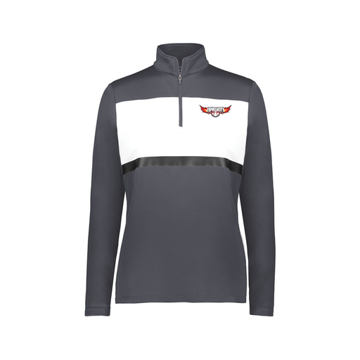 [222791.F52.XS-LOGO1] Ladies Bold 1/4 Zip Pullover (Female Adult XS, Gray, Logo 1)