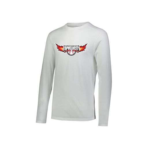 [FTLCUBWH-YS-LOGO1] Decker Youth Tri-Blend T-Shirt - Long Sleeve (Youth S, White, Logo 1)